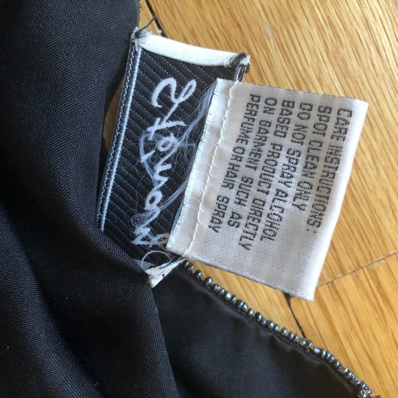 Stenay Vtg 90s Black Silk Beaded Full Length Dress Glamcore Old Money Sparkly - Picture 12 of 16